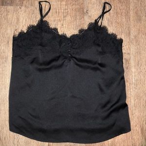 Abercrombie silk tank with lace details
